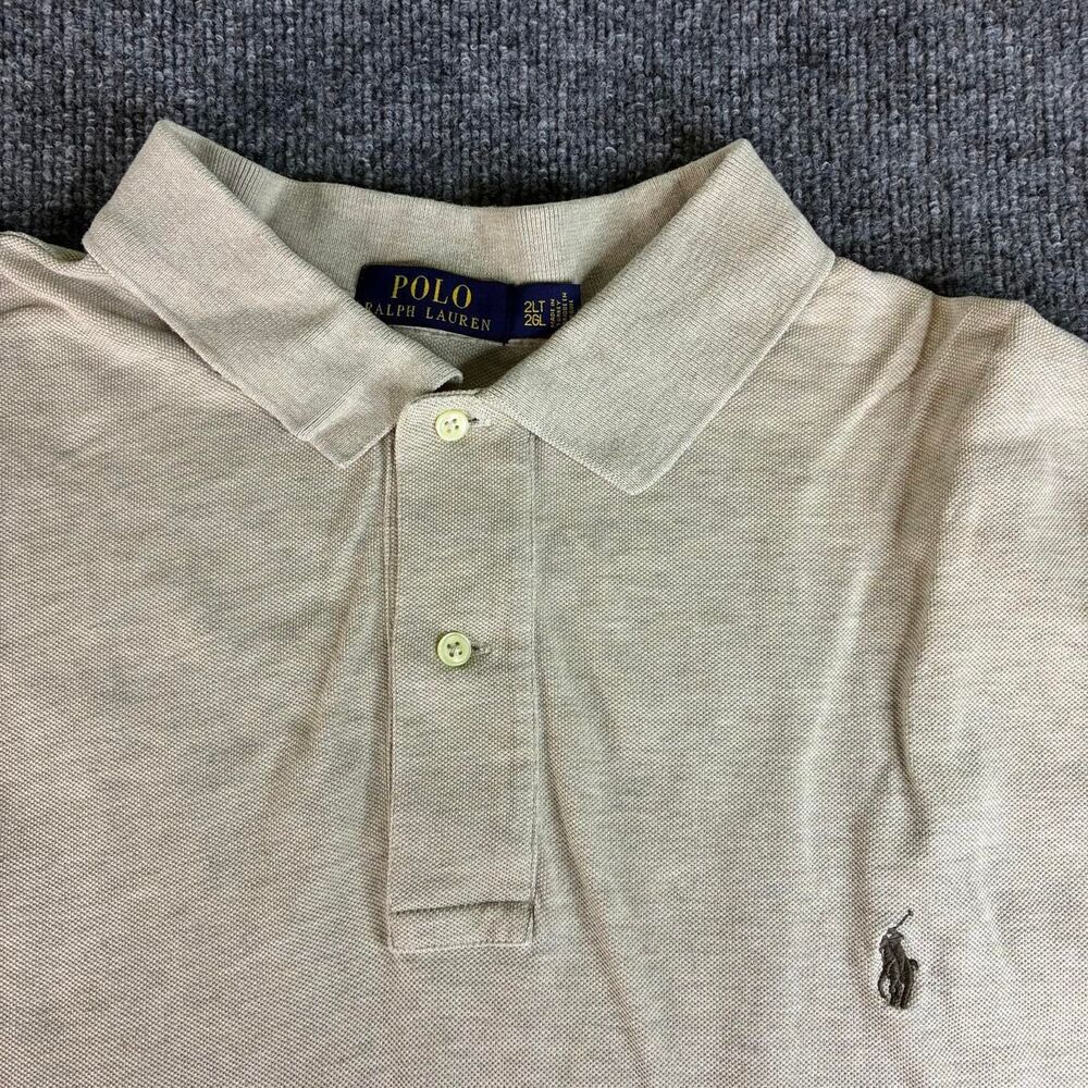 Polo Ralph Lauren Polo Shirt Men’s 2LT Tall Beige Tan Short Sleeve Pony Logo